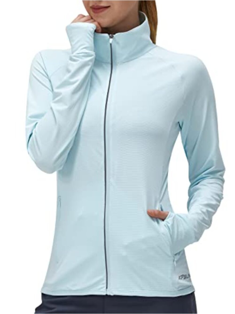 Women's UPF 50+ Long Sleeve Athletic Hiking Shirt Zip Up Sun Protection Jacket